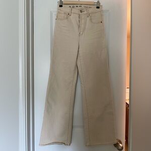 S.O.N.G. High-Rise Wide-Leg Jeans in Beige